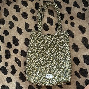 A.P.C. X Liberty Olive Floral Tote Bag